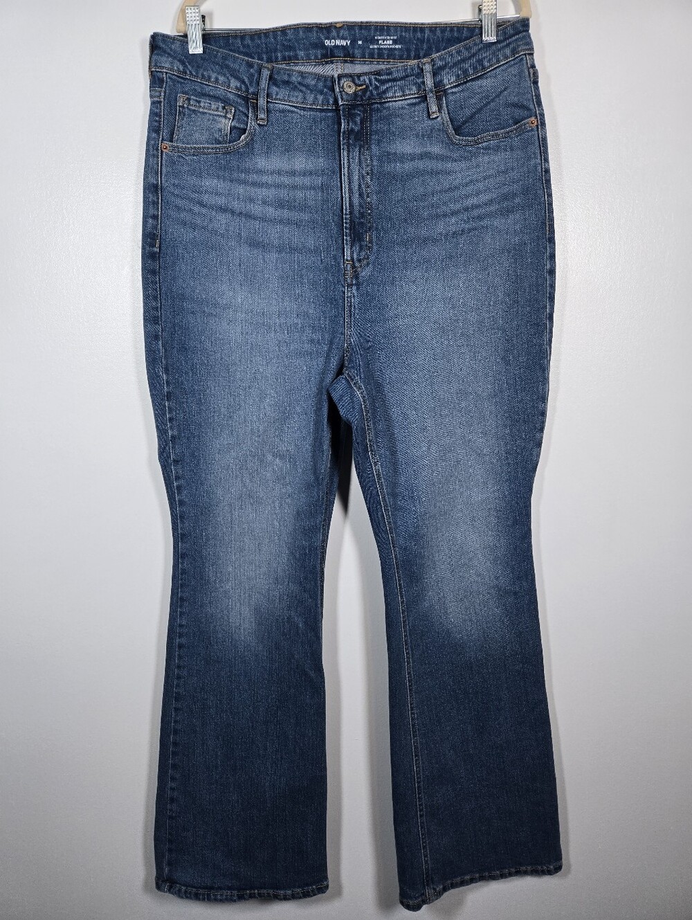 Old Navy Higher High Rise Flare Leg Blue Denim Jeans Plus Size 16